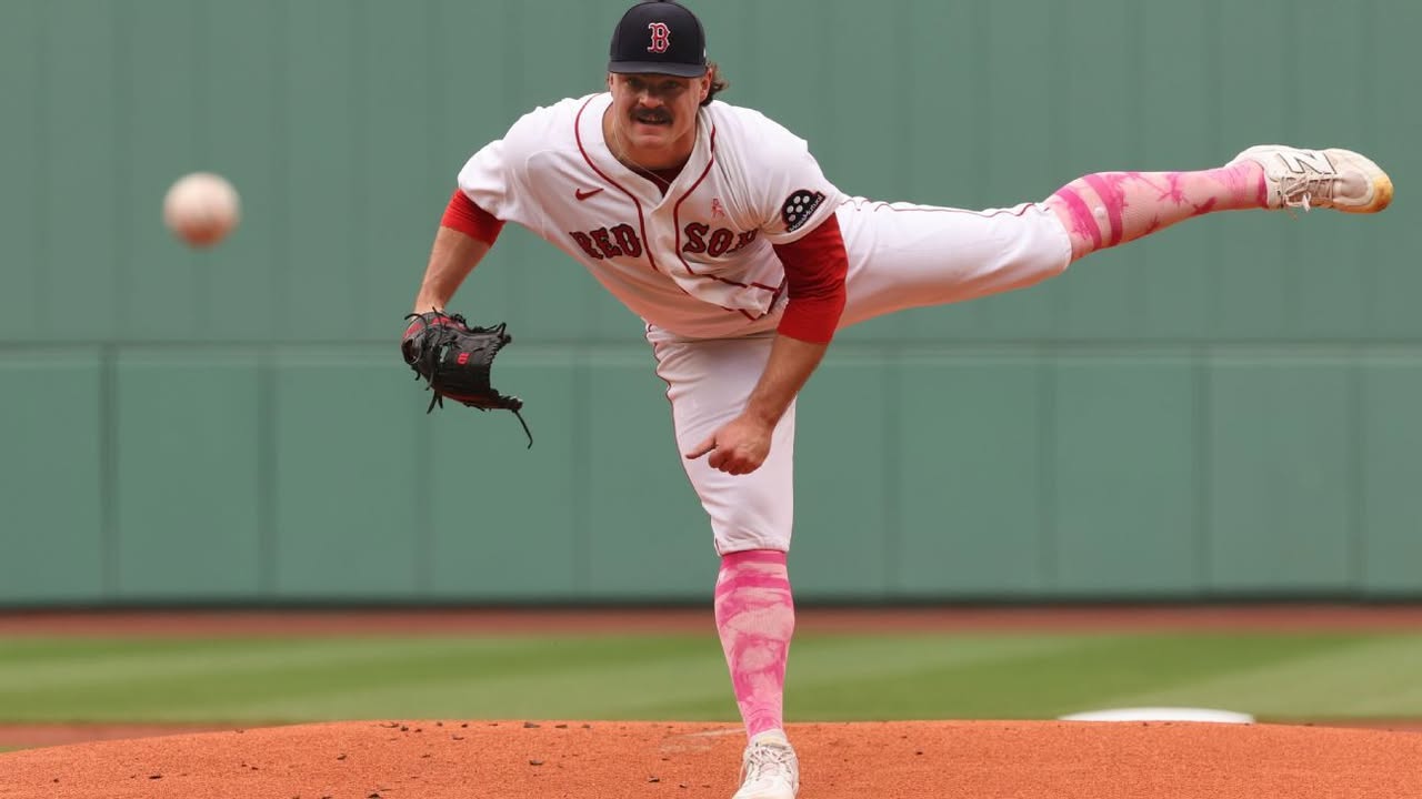 Tolle honors late mom with gameday attire, song: Pitching two years and a day after his mother, Jina, died following a nearly eight-year battle with colon cancer, Payton Tolle honored her by wearing his pant legs near his knees showing his pink socks on Mother's Day. #PaytonTolle #MothersDay #ColonCancerAwareness #RedSox #MLB 1 dbf410a1cedce0980cce956a098104895c060468