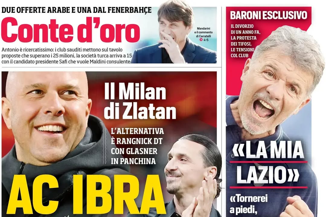 Today’s Papers: AC Ibrahimovic, Palestra speaks of Inter, Juventus pushing PSG: La Gazzetta dello Sport Azzurri princes Cobolli, Berrettini, Arnaldi in the quarter-finals in Paris Historic:… #SerieA #ACMilan #Inter #Juventus #PSG