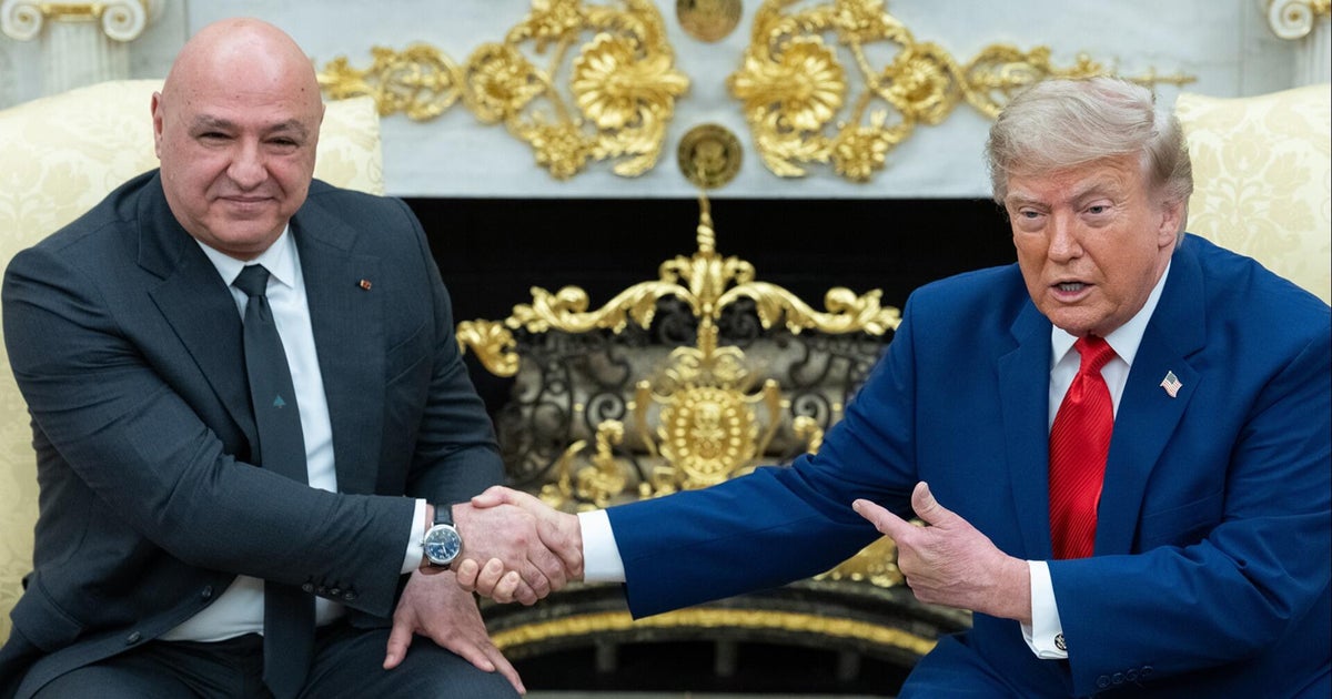 Trump says Lebanon has been "badly treated" as Aoun pushes for withdrawal of Israeli troops: President Trump conceded that Lebanon has been "badly treated" following a meeting with President Joseph Aoun on Tuesday, pledging to help the country be "properly treated" as the Lebanese reprieve from the presence of Israeli forces in their southern territory. Weijia Jiang reports. #Trump #Lebanon #IsraeliTroops #JosephAoun #MiddleEast 1 5ff811a3c8933f41bc0d9201cff4ee2eb4e872c7