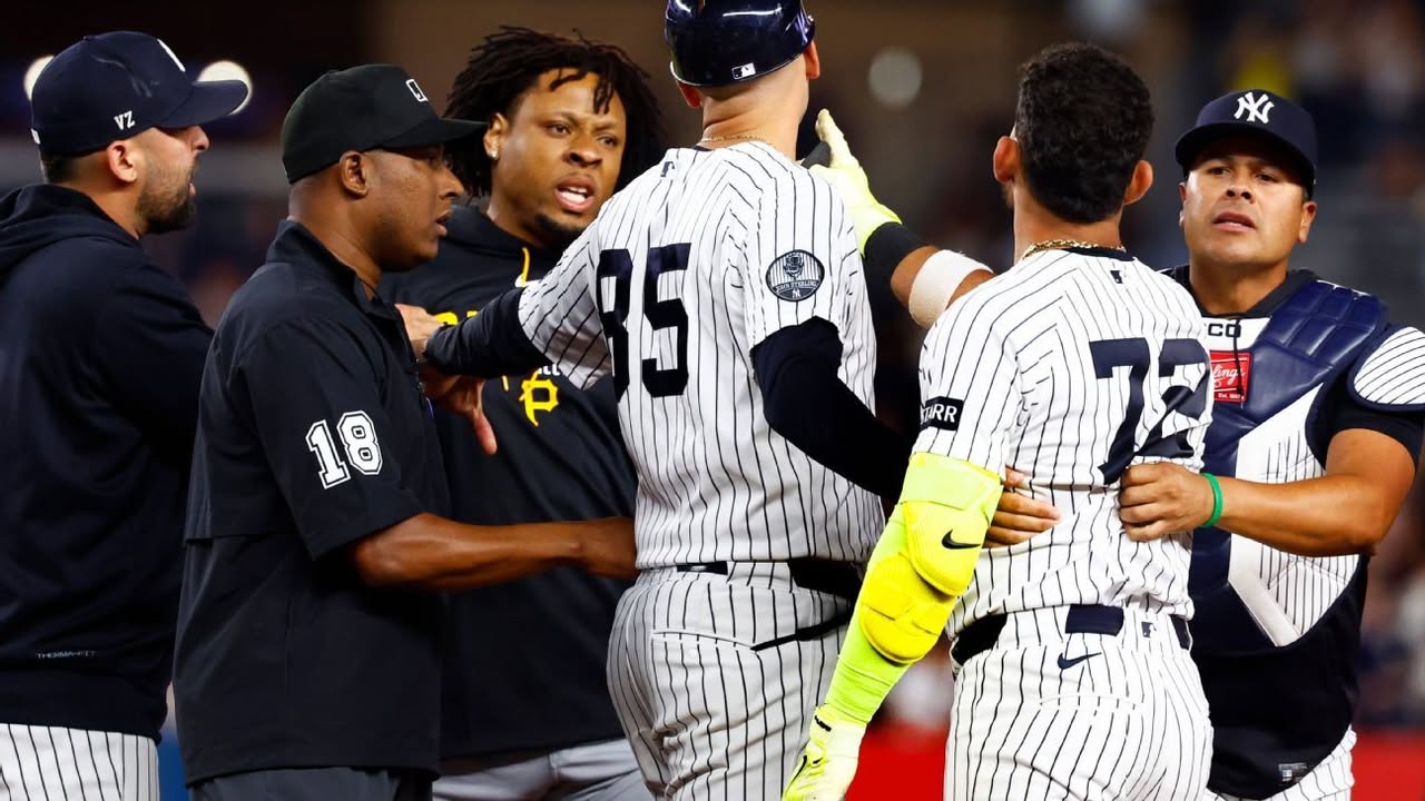 Pirates' Santana irked by Caballero in Yanks' win: The New York Yankees' offense awoke from its struggles with eight runs in a win over the Pittsburgh Pirates Monday, but the fireworks erupted in the eighth inning when the benches cleared after José Caballero irritated Dennis Santana to the point of rage. #Yankees #Pirates #MLB #Baseball #SportsNews 1 9f0f6a06b304d808ebd647fb1d2d87156c48baef