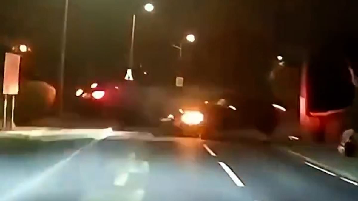 Moment family in taxi is hit on their way home from airport by reckless driver who careers round corner on wrong side of the road 1 352a4fa0b5cf9e4e5cdfcbc51ff238afa5ca9c05068aeeb9f16b77c0815f112d