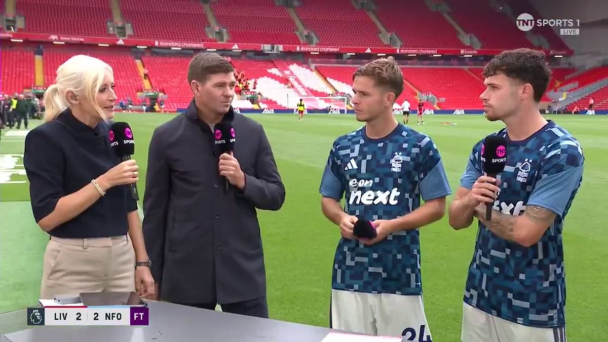 Steven Gerrard cheekily tells Nottingham Forest star he is needed at Liverpool after being quizzed on his transfer future on live TV 1 39e38ae515756569dab2ca8c941ac5322353bd4739b338fc86e291788b562014