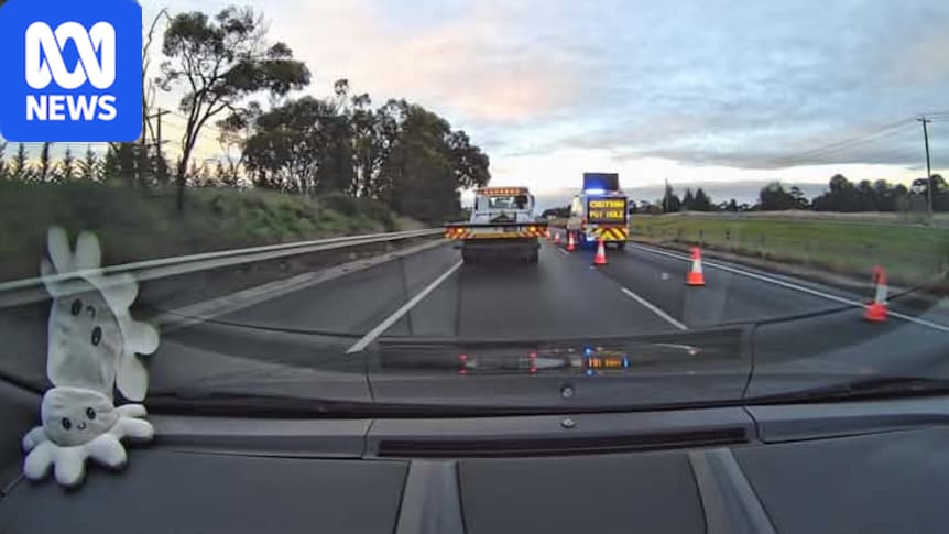 Potholes force cars off Calder Freeway as Victorian road anger rises: Maintenance crews are patching up potholes on the Calder Freeway between Gisborne and Sunbury after at least seven cars were damaged this morning. #Potholes #CalderFreeway #RoadSafety #VictorianRoads #TrafficNews 1 5adf8320c90aa2ccdd2074769d8025f6aa35a7c5