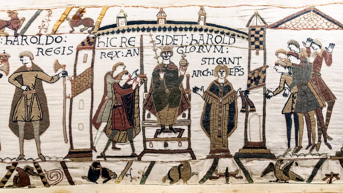 Return of historic Bayeux Travesty descended into farce when French police barred British museum bosses from train taking it through Channel Tunnel 1 a651129ab6f6c36c49dc2b9ef885aa5d7455c25c0299994bf925093f63f64f31
