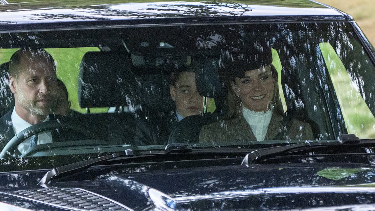 A royal show of unity: Smiling Kate attends church service with William, children and rest of family at Balmoral ahead of Harry and Meghan's shock return to Britain 1 a69e3cc6171e4f803f9fc399dd4a01e4426f6570a615c07974d2672a4aeb264e