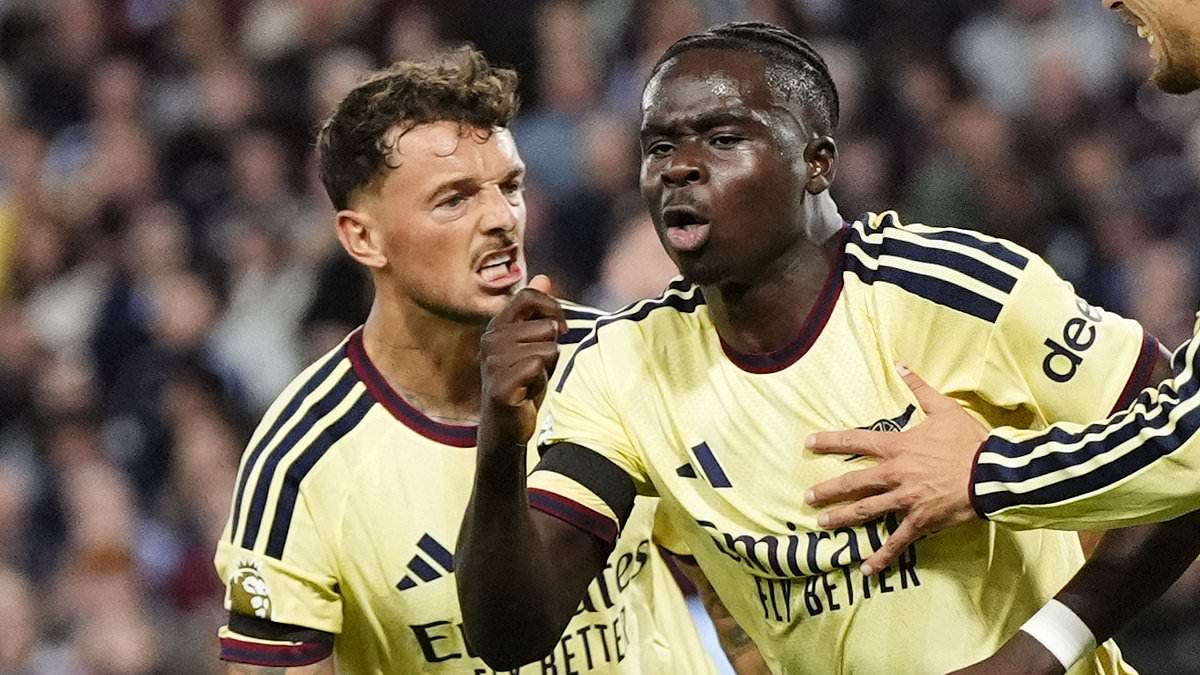 Aston Villa 0-1 Arsenal: Bukayo Saka inspires champions to cagey win at Villa Park - as Gunners' new £55m signing Ezri Konsa returns to make debut against his old club 1 b5e1c05397ef27919ca448934d80d2b389e53413c52eb3045cc3069fe2a921df