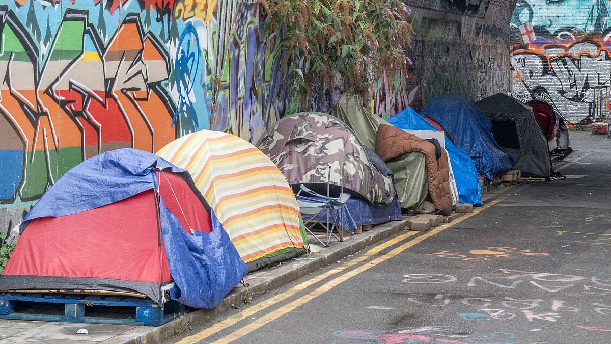 Inside the Deliveroo shanty town: People urinating in the street, drug use and terrified locals... we visit the tent encampment under a graffiti-covered bridge home to delivery drivers 1 f81ba5274654a57c7fc7abd039e66580eabb1db8bfb6de202094e64045373808