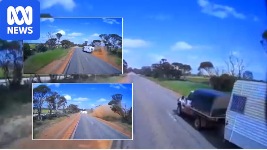 Fishtailing caravan captured on truckie dash cam prompts holiday warning 1 15de16b1f81a355418556be5d5d6f2d867c3511fd8900c2d6487e66749829fc5