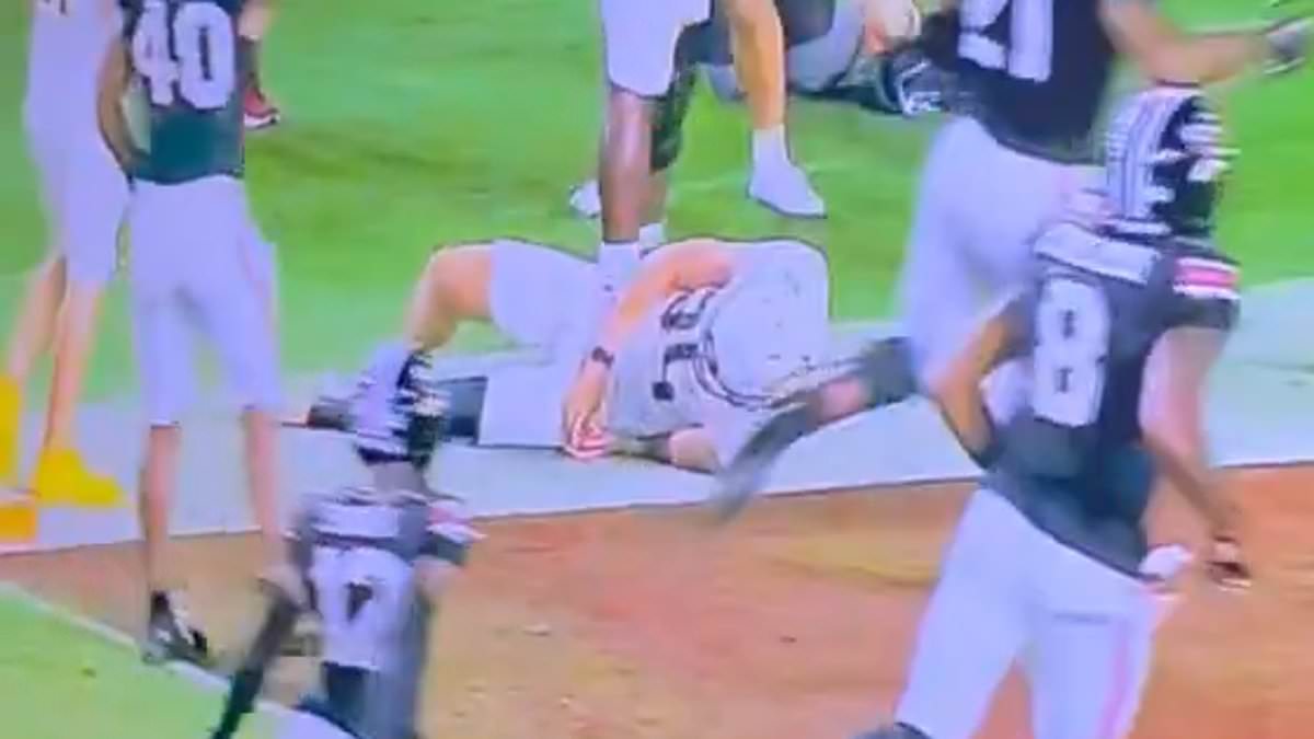 College football player has his arm snapped in horrific tackle after trying to stop touchdown and getting kicked in the head 1 2430c3db1de790cf9d0789ccbd26b164c989c77216dfd484406cc9f9d28833c6