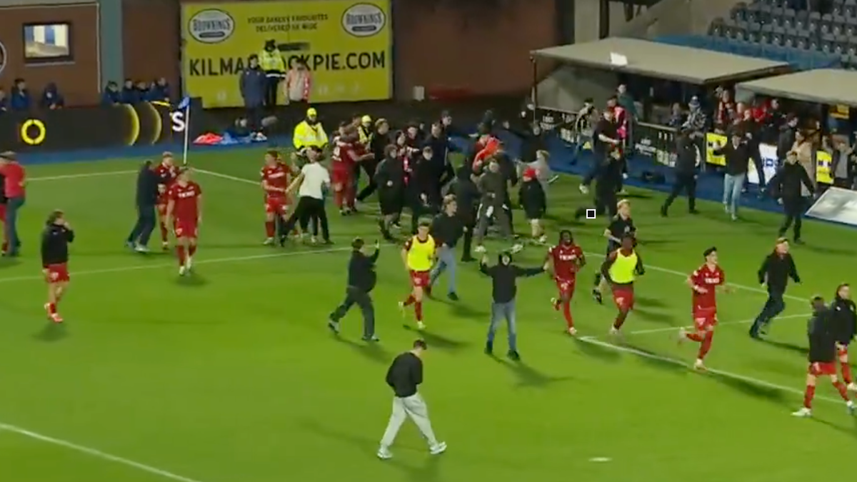 Aberdeen pitch invasion sparks live TV fury as Michael Stewart lets rip at 'idiots' amid Kilmarnock safety plea 1 26ce47352bd356b2186d04b68ee2601480b9294ab6722e3d77478178d2b50055