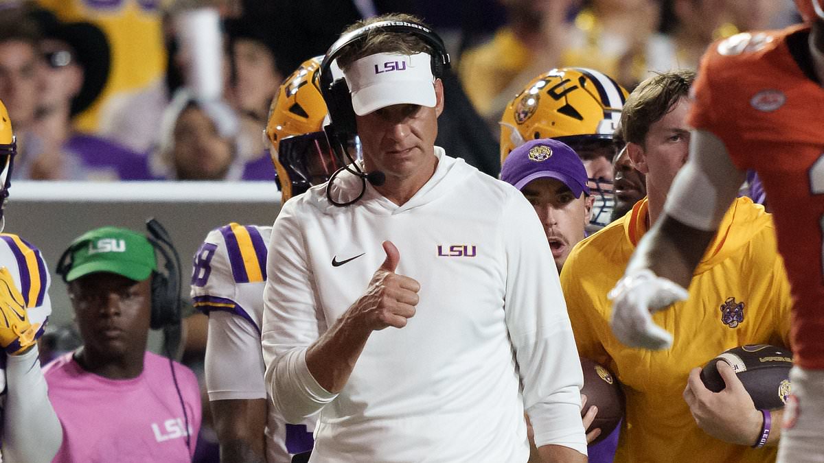 College football rankings REVEALED: LSU cracks top 10 after huge first win under Lane Kiffin... but it's a disaster for scandal-hit Michigan 1 3939fd7ce8e52e46624a92872cf20570ebb4f33d2c832a525c53dccb43f37cf3