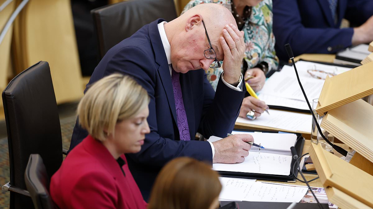 Just a day after revealing SNP's plan to tackle bloated public sector, John Swinney's blueprint unravels under the spotlight... 1 40aec701d0f9763a476ccd6e250b5005bbd1d91fee056b4a97d8625d01722b49