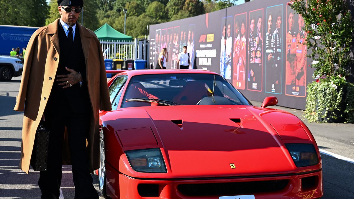 Sharp-suited Lewis Hamilton pledges to become first black man to win for Ferrari in Italy... as he dazzles F1 fans by arriving at Monza in modified car worth around £6million! 1 5c6ee0d5cf313bb2fec8800c00e64fc09a19d59fa88ea6f77129491f48bfb3f3