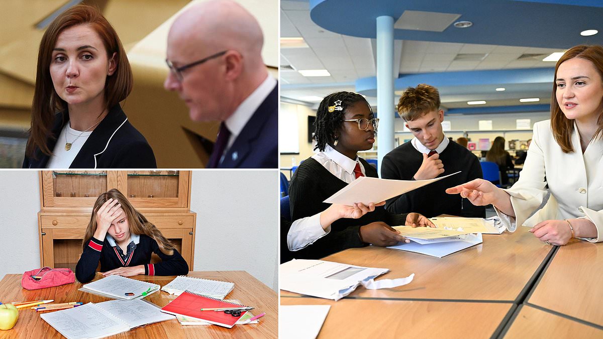 SNP have BETRAYED our school children... Nationalists accused of taking 'wrecking ball' to education as pupils' performance hits record low in reading and maths 1 720c0fff637c59d74b2d9232d78ac466d78c15de16b6538ea36e7e4a87383321