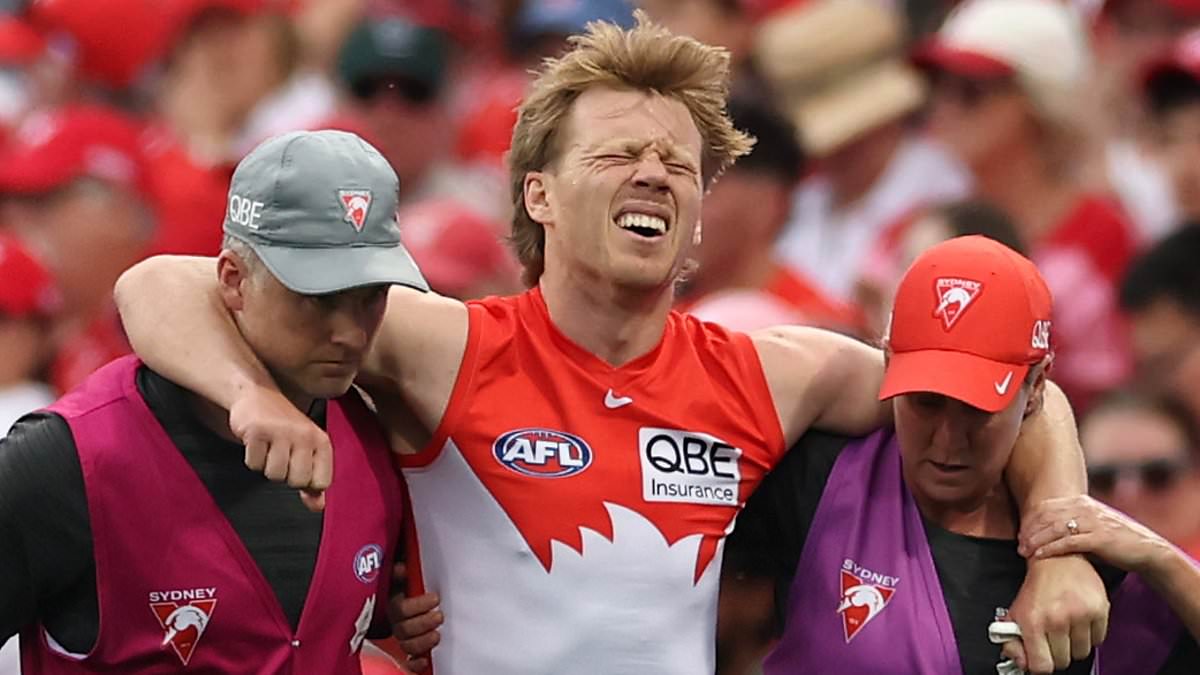 Devastating blow for Sydney Swans captain Callum Mills after agonising knee injury during surprise victory 1 7415cdcd8d2c6725c050b073fb30b71c0faa0b26045e2111d5cf57053463ed3a