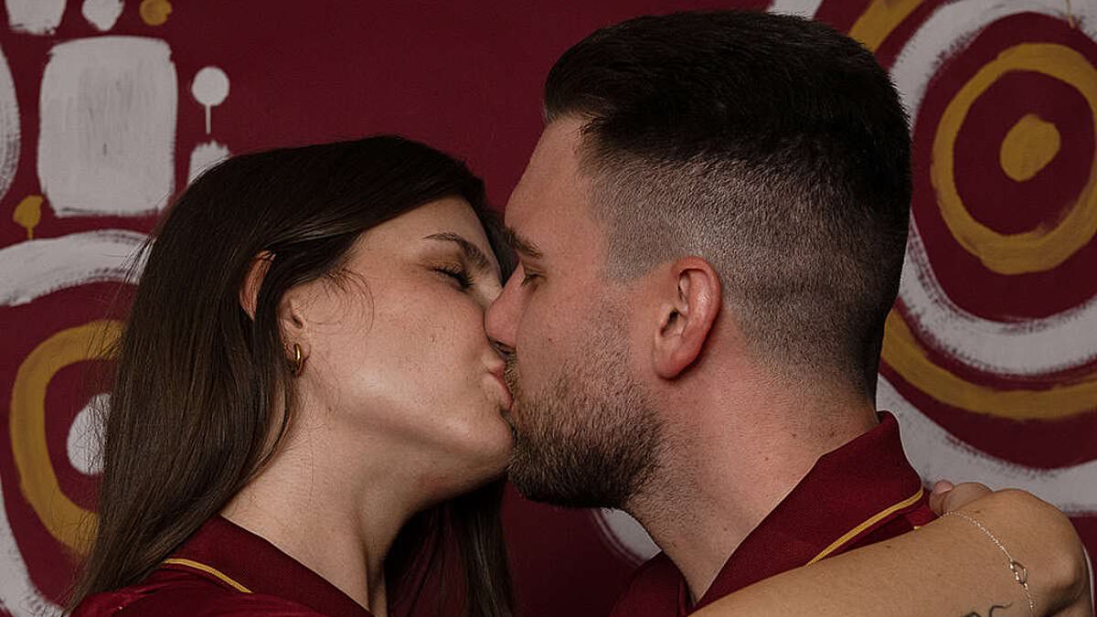 Football's most eye-catching new kit unveiling: Austrian side bizarrely reveal their new shirt with loved-up couples kissing in romantic video 1 9bf9666bedf00ccdc78a1efd7e9ebf5b461990429d63a7ac5df5d0e7f9fbe690