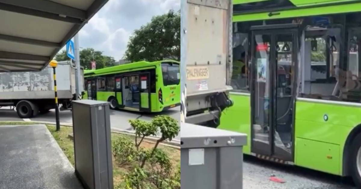SMRT bus damaged, windows shattered after collision with lorry along Outram Road 1 a14d9a2d62920daff9e9922b3e9d7780f4b45d8667ffa13ca8ec3168c07031b2