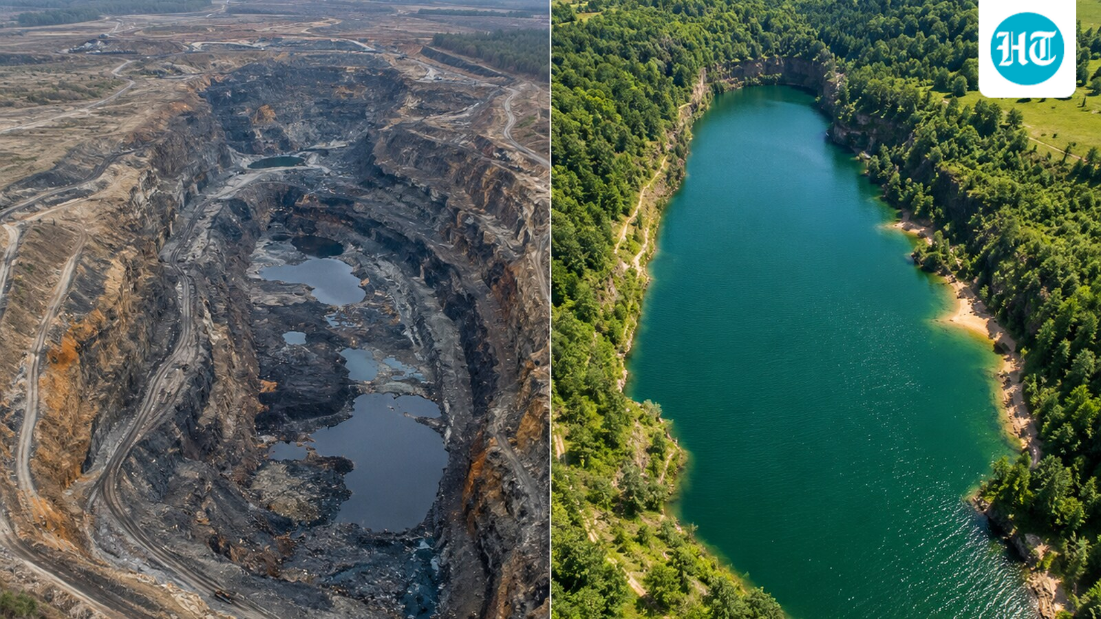 A 300-meter-deep coal mine in Spain is now a giant lake holding 547 billion liters, and the transformation took 4 years 1 ae1587098a9b982459c155e5cbf3c94dd1eeba29b2ca5b4a505ab25da22f7ab4