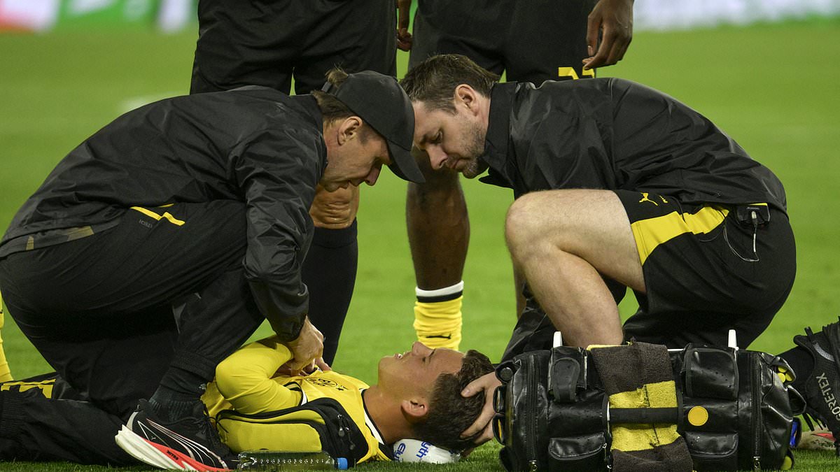 Borussia Dortmund star rushed to hospital after slumping to the pitch with 'circulatory problems' during Champions League tie 1 bf92c1ba093fe621e7fb7e75f50c39f34c8787f69fa3d829fee97e6f48081361