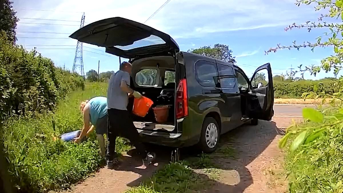 Moment 'selfish' Motability fly-tippers are caught red-handed using taxpayer-funded car to dump bucket loads of waste 1 c860c68d3f3d32b5b6bf8a4f77b844ee6ceebee0e00c7d5ee062c967acf0aeed