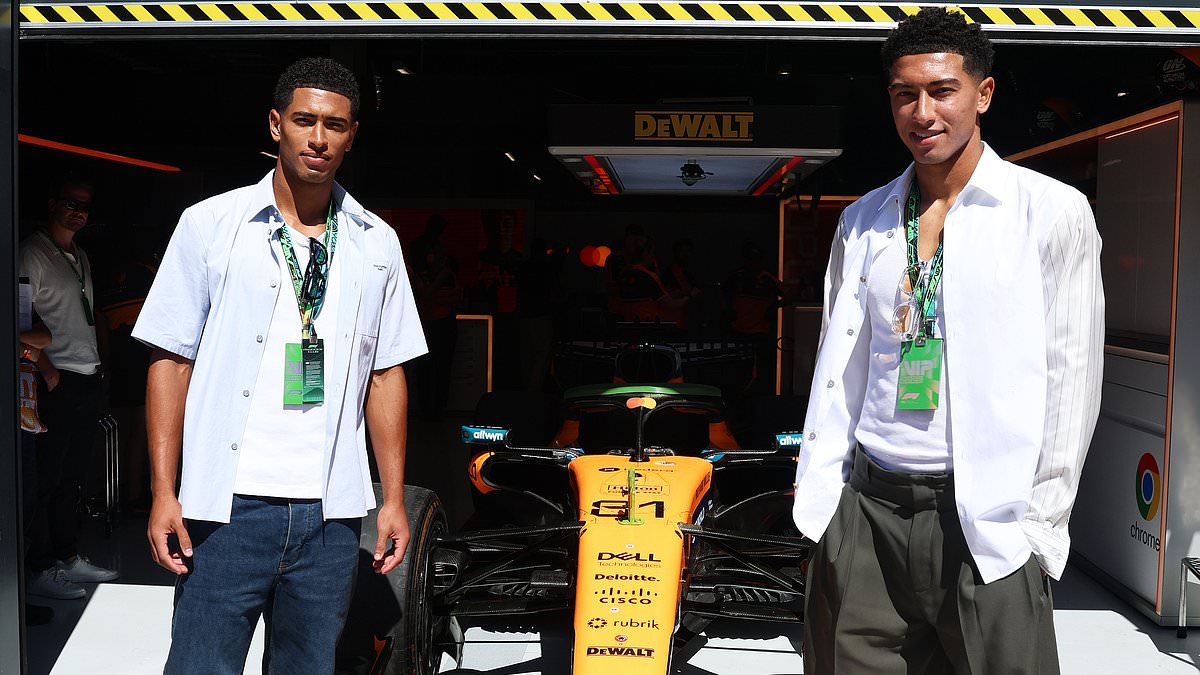 Real Madrid take over the Spanish Grand Prix: Jude Bellingham is joined by his brother Jobe and Trent Alexander-Arnold as Mourinho is collared trackside by Sky reporter 1 caaabe2cf84a01702bc74419cd67b20e295277379ff542dd152ea85ea110e7b1