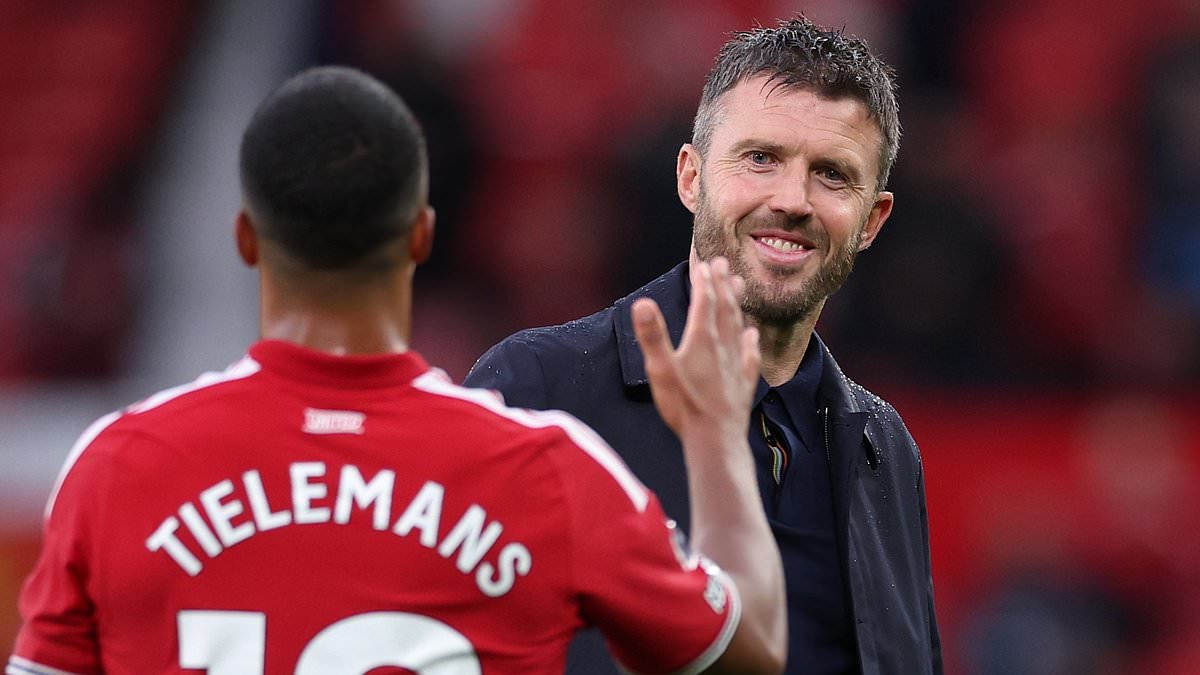 Michael Carrick insists he's 'largely happy' with Manchester United's transfer business after quiet deadline day... and reveals surprise name as Luke Shaw's left back deputy 1 f332e57bbaf1888679bfc896c4cb868c49aa3c327ccead7125e9bcdc427bd39f
