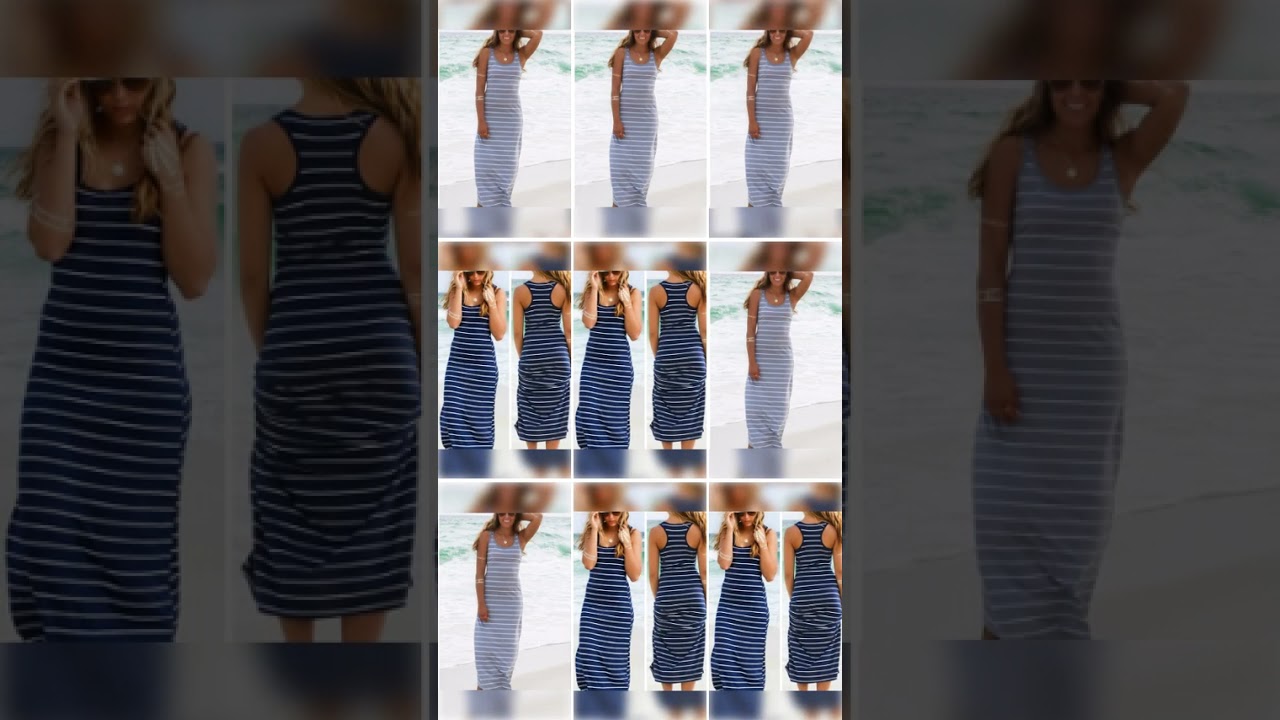Striped Sleeveless Maxi Dress for Beach Wear 1 maxresdefault 105
