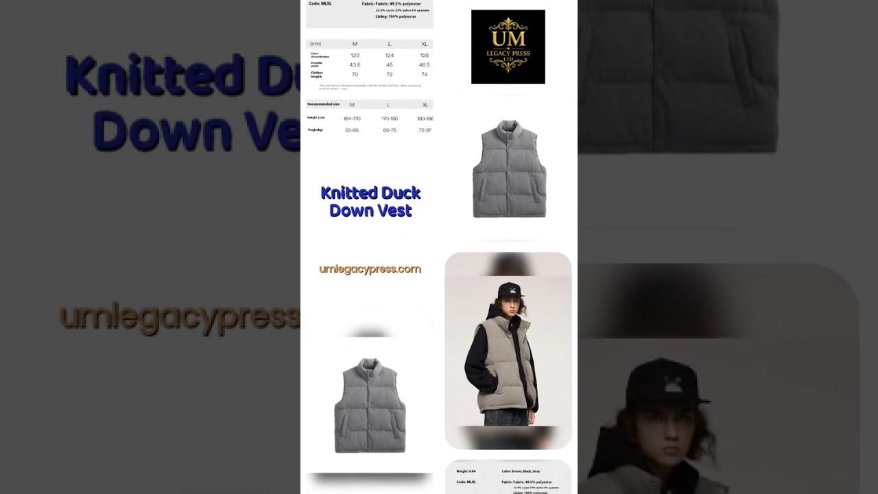 This vest redefines elegance. Wrap yourself in the luxurious warmth of our Knitted Duck Down Vest,… 1 maxresdefault 134