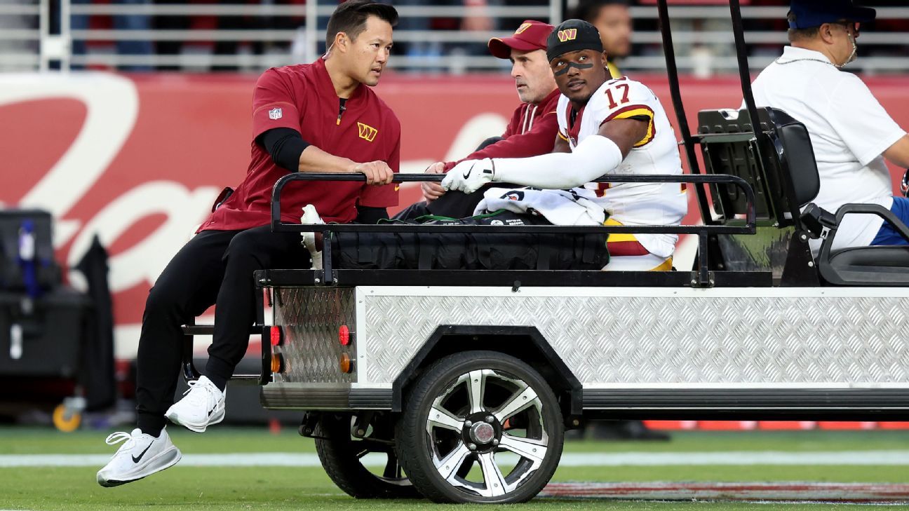 Commanders' McLaurin carted off with knee injury, ruled out for MNF 1 5969fd3899b9076da4b8104d222509fb77859d83abdb5a0193ed4d03a456ccbe