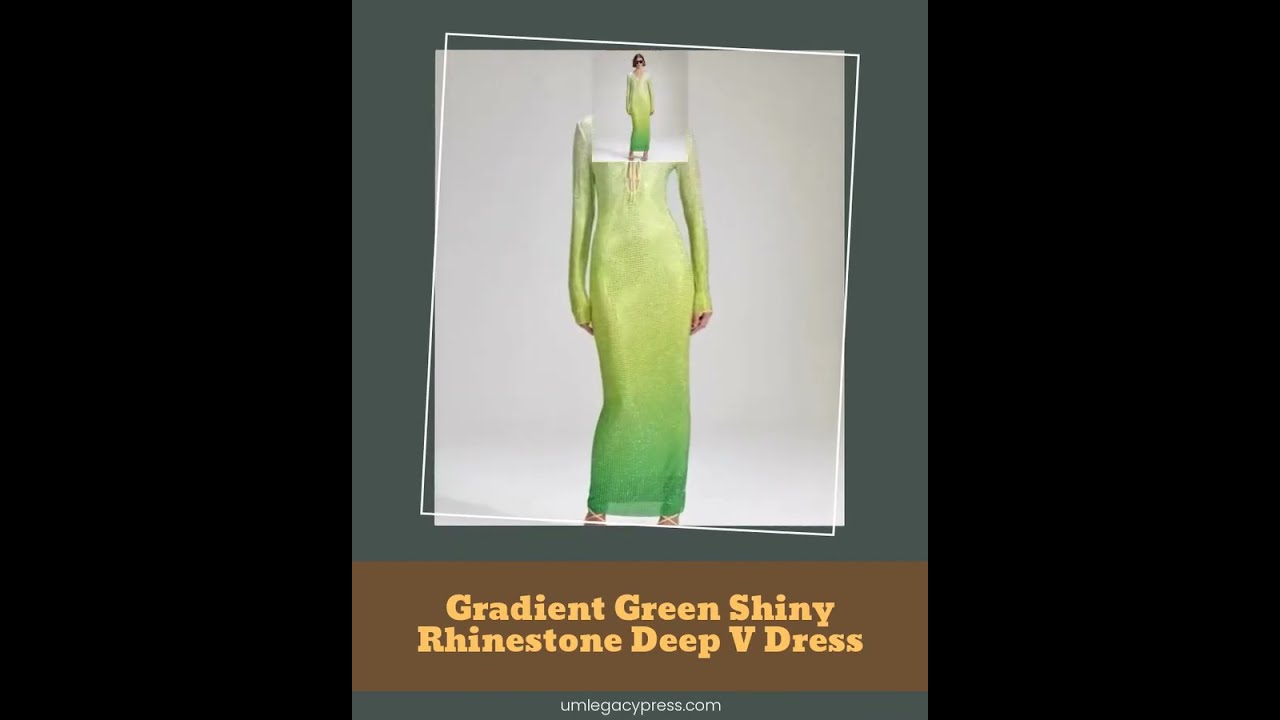 This dress gets it! Step out in a stunning Gradient Green Shiny Rhinestone Deep V Dress, designed… 1 maxresdefault 401