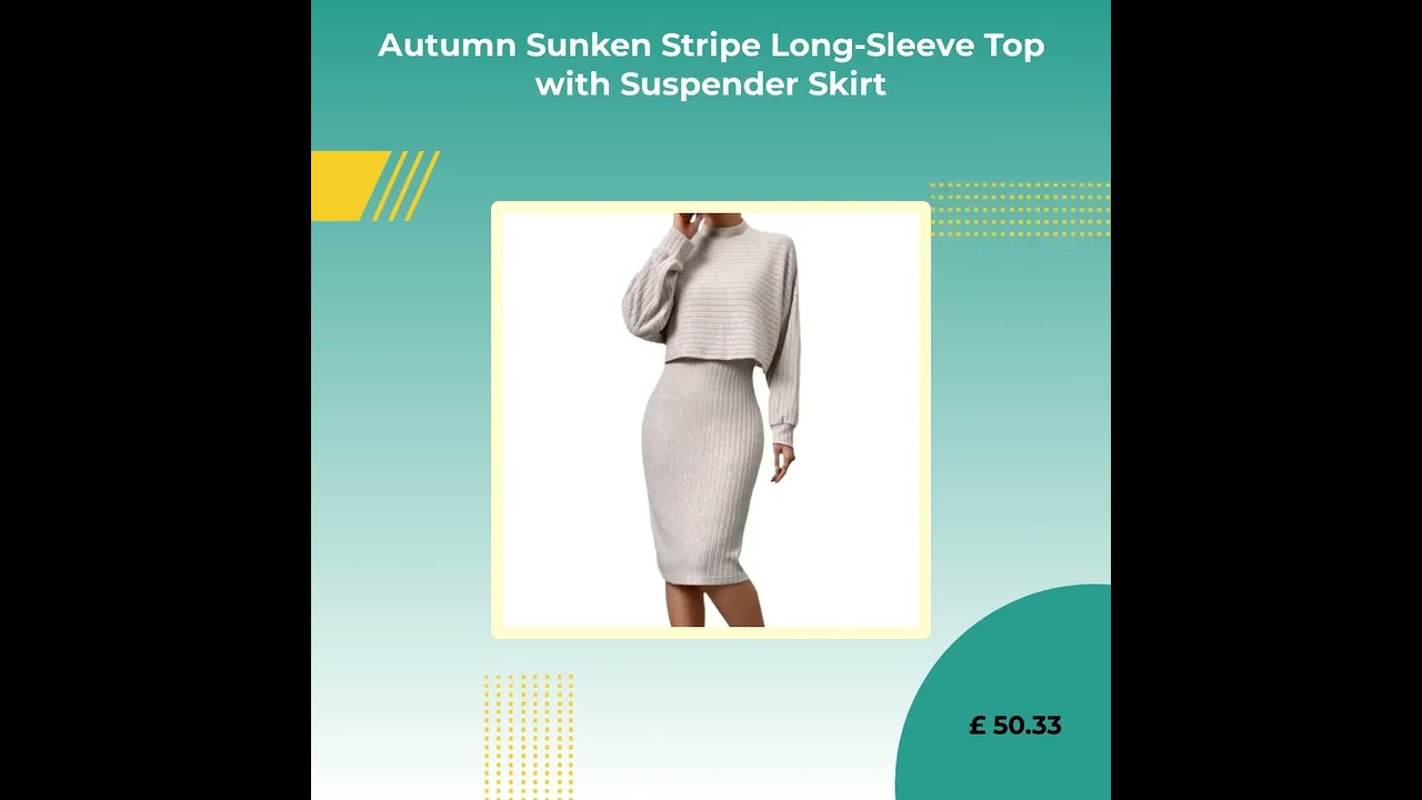 Elevate your fall wardrobe with our Autumn Sunken Stripe Long-Sleeve Top with Suspender Skirt for… 1 maxresdefault 794